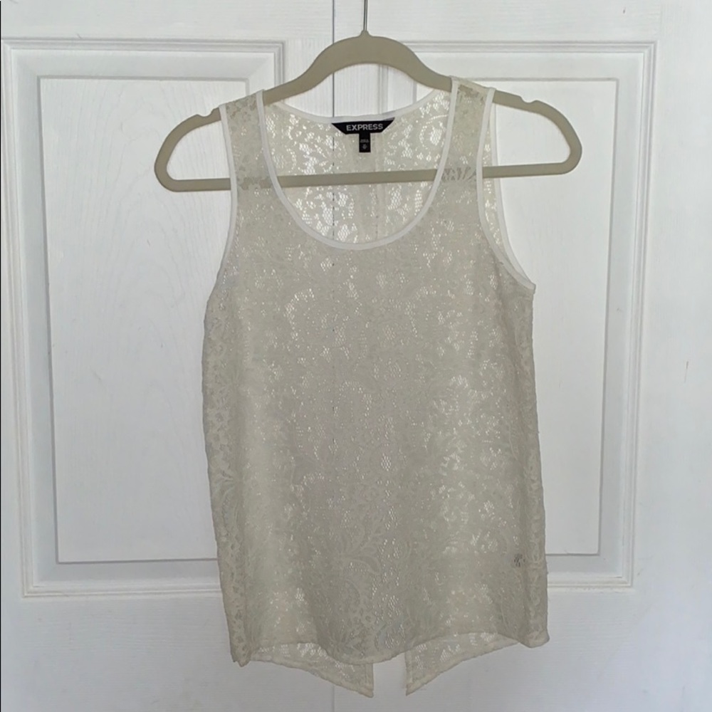 Express Lace Split Back Tank Top